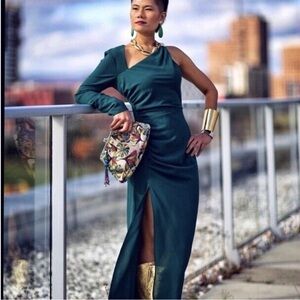 METAL PIECE ASYMMETRIC DRESS